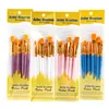 Lonely Finger 10pcs Artist Paint Brushes Set Nylon Hair Plastic Handle for Acrylic Oil Watercolor Professional Art Painting Kit 5
