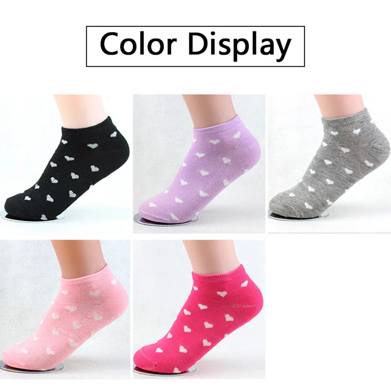 Description Picture 6 of itemAll-match Ankle Socks Women Female Ladies 4 Season Casual Fashion Low Tube Short Socks Kawaii Love Heart Invisible Sock Slippers