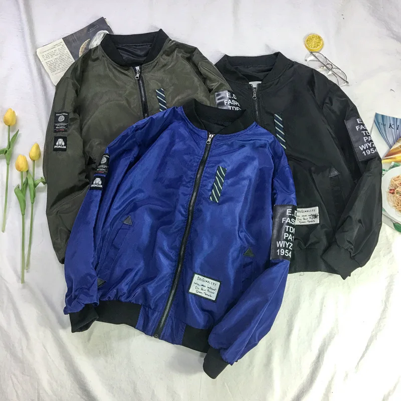 

Reversible MEN'S Coat Autumn 2018 New Style Korean-style Casual Baseball Uniform Pilots Jacket Men's Double-sided Wear