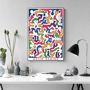 

HD Print Paintings Wall Art Keith HARING Original Canvas Watercolor Poster Home Decor Modular Pictures For Bedroom Framework