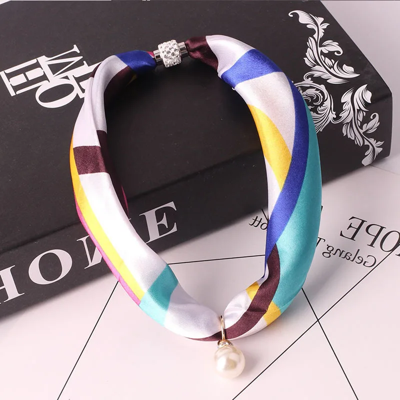 10 RUNMEIFA Jewelry Statement Necklace Pendant Scarf Women Bohemia Neckerchief Foulard Femme Accessories Hijab Stores - Цвет: 10