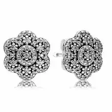 Подлинные 925 пробы серебряные серьги-гвоздики с кристаллами для женщин, свадебный подарок, ювелирные изделия