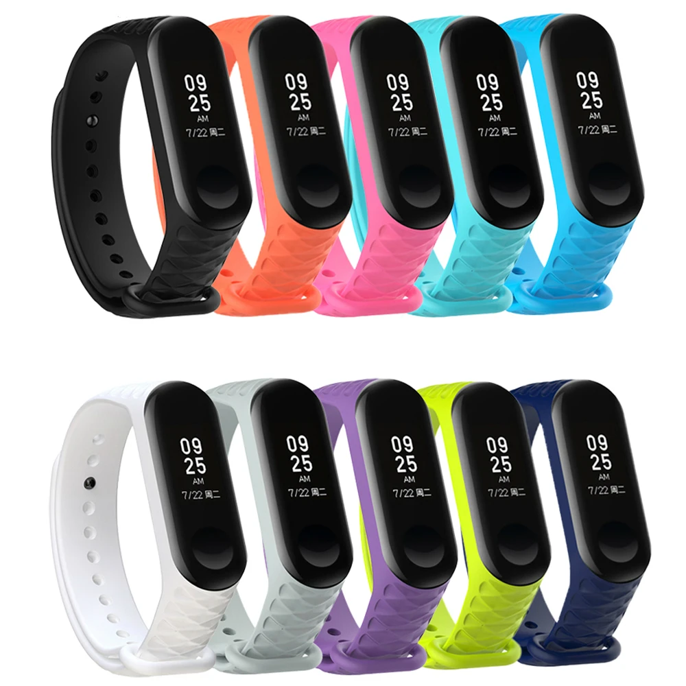 New Silicone Bracelet For Xiaomi Mi Band 4 Sports Replacement Pattern wristband For MI Band 3 Silicone Strap Smart Accessories