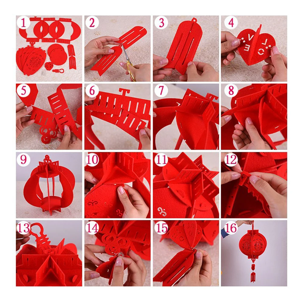 Год китайский бумажный фонарик фестиваль красный фонарь кулон украшения для дома красный фу 3D фонарь
