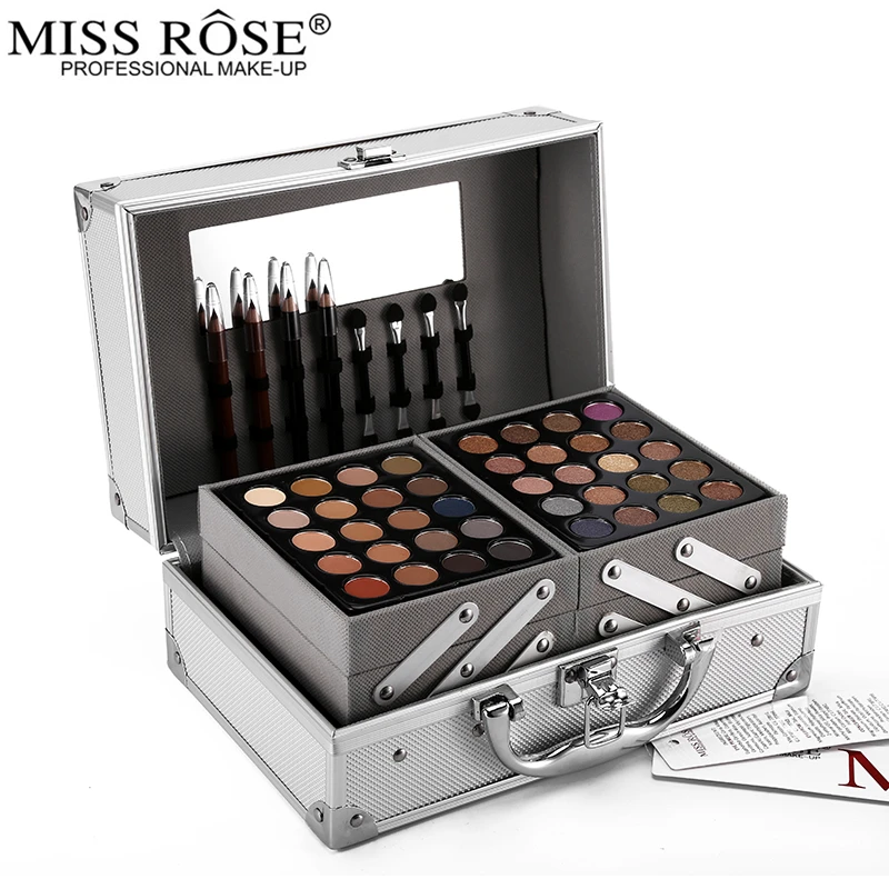 Miss Rose пудра для лица набор макияжа матовые и мерцающие тени век палитра
