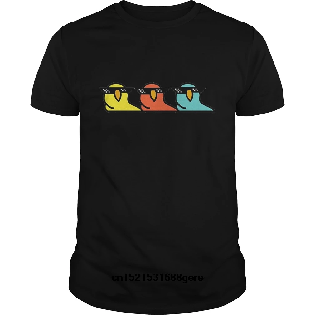 funny t shirt Deal With It Group Party Parrot T-Shirt Cute Geek Cool Gift tshirt men tee | Мужская одежда
