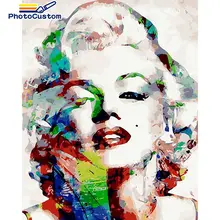 

PhotoCustom Framed Painting By Numbers Figure Oil Painting On Canva Art Gift DIY Kits Home Decor