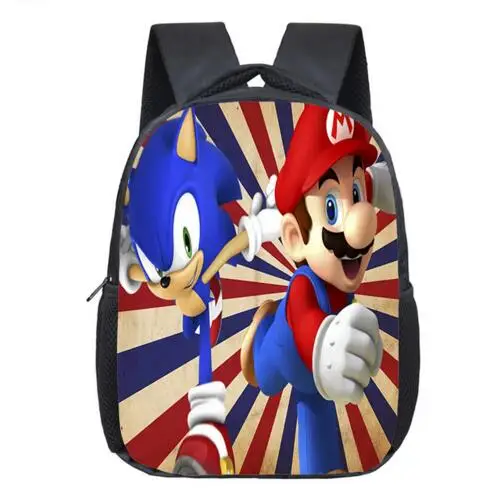 18 Супер Марио Печать Рюкзак детский мультфильм Sonic рюкзаки для мальчиков и девочек Школьный рюкзак для детского сада ежедневный Рюкзак Дети - Цвет: 18