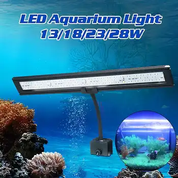 

13W/18W/23W/28W LED Aquarium Light with Clip Blue/White Color LED for Fish Tank Freshwater Coral Plant Marine Lighting US Plug