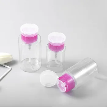 

Portable 100/150ml Empty Plastic Nail Polish Remover Alcohol Liquid Press Pumping Dispenser Bottle Nail Art UV Gel Cleaner Tool