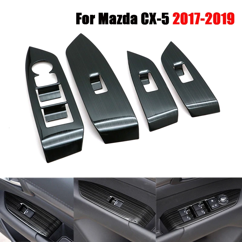 For Mazda CX-5 CX5 2017 - 2019 KF LHD Car Window Switch Adjustment Knob Panel Cover Trim Stickers Strips Garnish 2018 2020 | Автомобили и