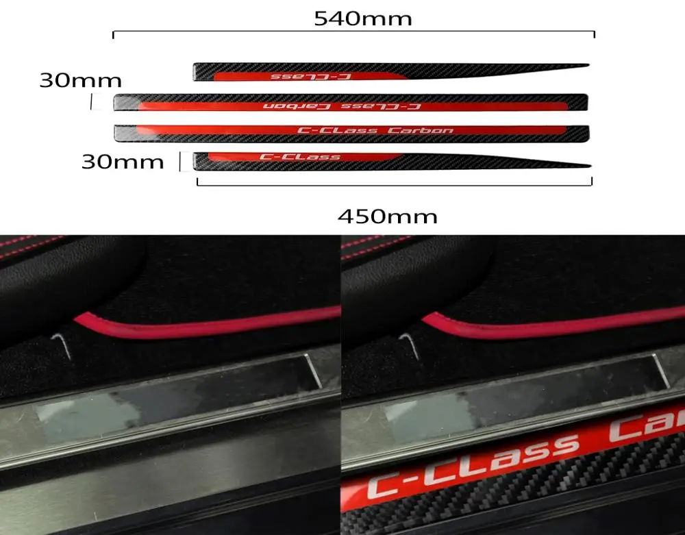 

Auto Interior Decoration Moulding for Mercedes Benz C Class W204 Door Sill Scuff Plate Guards Protector Stickers Accessories
