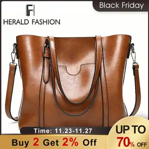 Image 1 - Herald Fashion sacs à Main en cuir pour femmes, grand Sac décontracté fourre tout de qualité, sacoche à épaule pour dames 