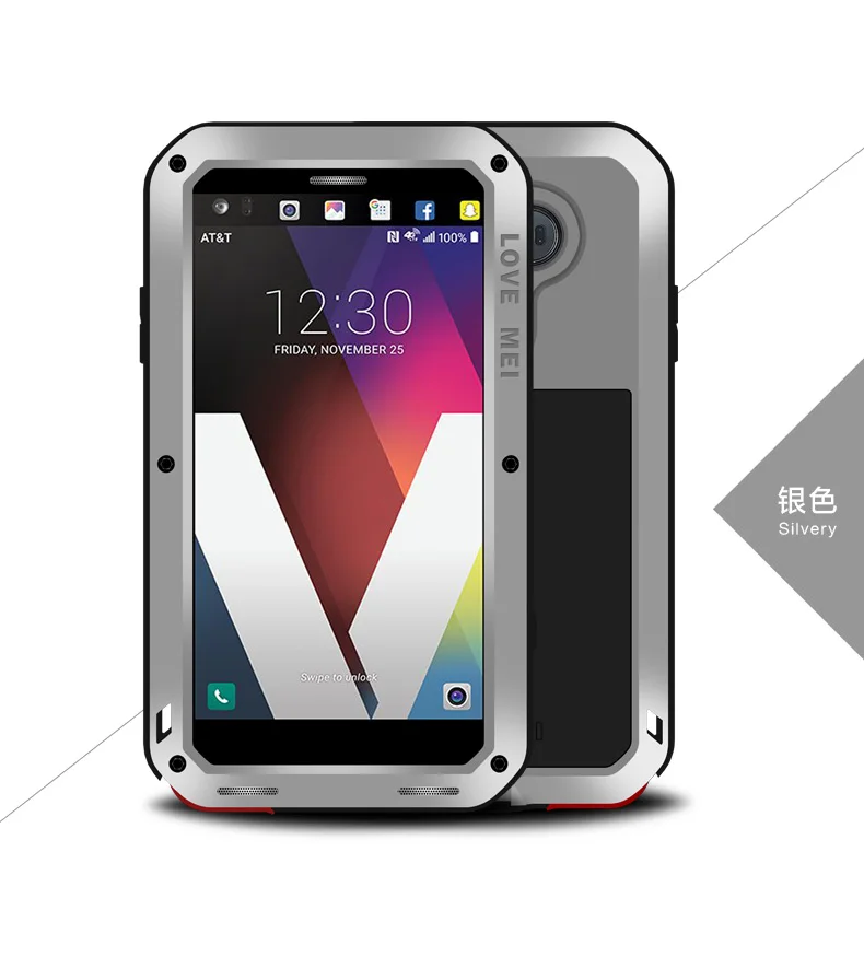 Алюминиевый металлический чехол LOVE MEI для LG V40 V30, мощный защитный противоударный водонепроницаемый чехол для LG V30