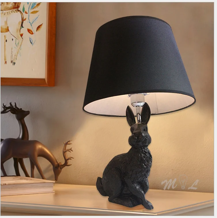 

Nordic Cute Animal Table Lamp Resin Rabbit Lamp Table Art Deco Beside Lamp Modern Living Room Bedroom Luminaire Study Desk Lamp