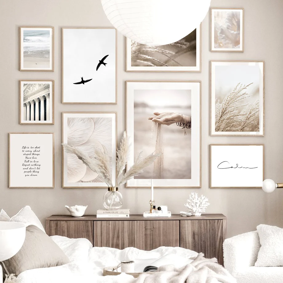 Cut Rate Nordic Poster Pictures Painting-Decoration Reeds Mushroom Sand Birds Canvas Wall Art-Print 6n95BO6B9A3