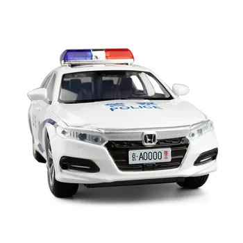 

1:32 high simulation Honda Accord police car alloy car with siren sound and light back toy car model for gifts