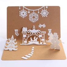InLoveArts рождественские металлические режущие штампы для камина, новинка, для изготовления открыток, скрапбукинг, штампы для тиснения, трафареты, зимние штампы