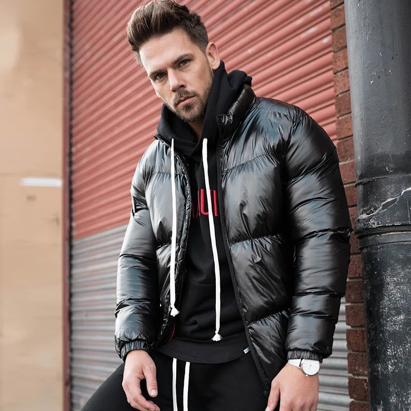 

New brand autumn and winter lightweight down jacket men's fashion stand-up collar short large size youth slim jacket down jacket