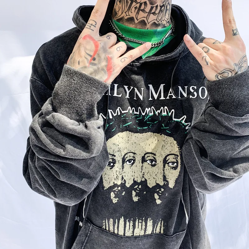 Ретро Марка NEW FASHION Hi Street Толстовки с капюшоном Для мужчин, в стиле "хип-хоп", с принтами уличная кофты хип хоп одежда свободные случайные толстовки мужской R2064