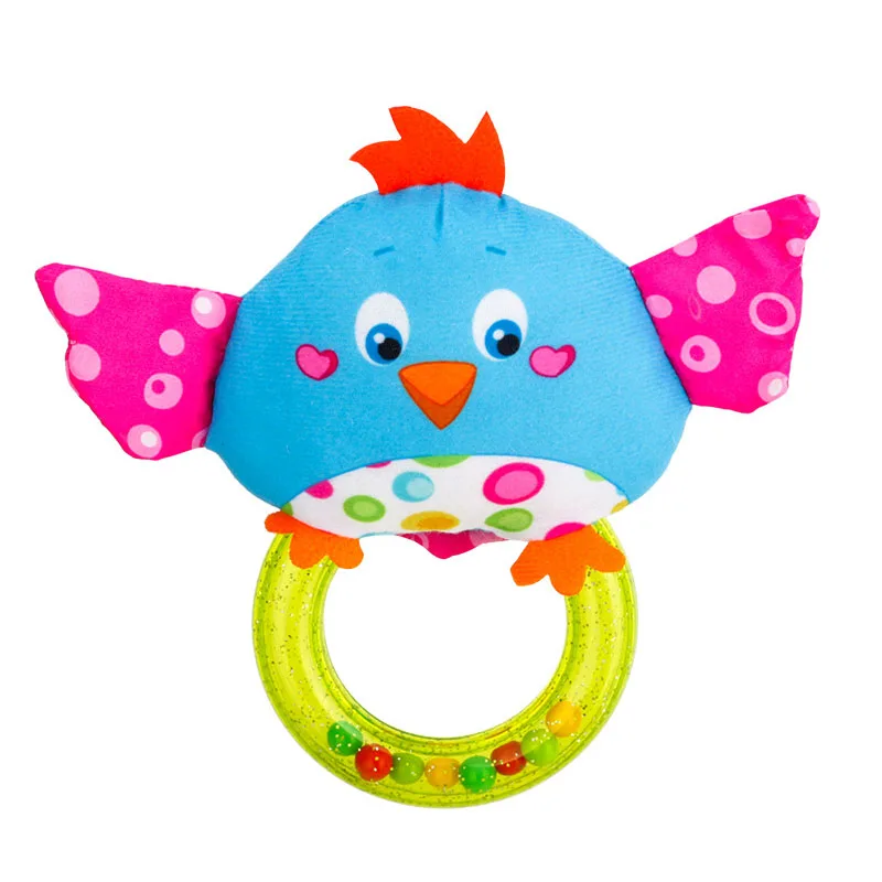 Baby Toys 0-12 Months Animal Cute Pig Shape Toys for Newborns Rattle Education Bells Elephant Early Baby Monkey Horse Hand - Цвет: Bird