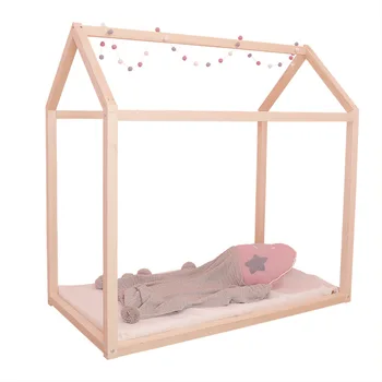 

Creative Small House design Children's Solid Wood Bed Lengthen Widen Baby Wooden Bed Combine Big Bed Child Kids Baby Crib