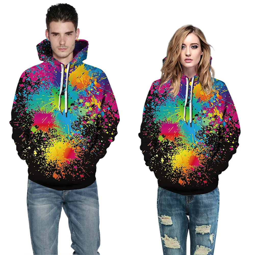 

3D Print Creative Colorful Graphics Gym Sweatshirt Hooded Funny Coat Hoodies Pullover Streetwear Female Womens Unisex