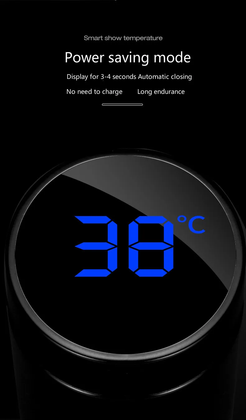 Интеллигентая(ый) сохранение тепла чашки Нержавеющая сталь Бизнес Температура чашки Дисплей Температура термос гидро фляга