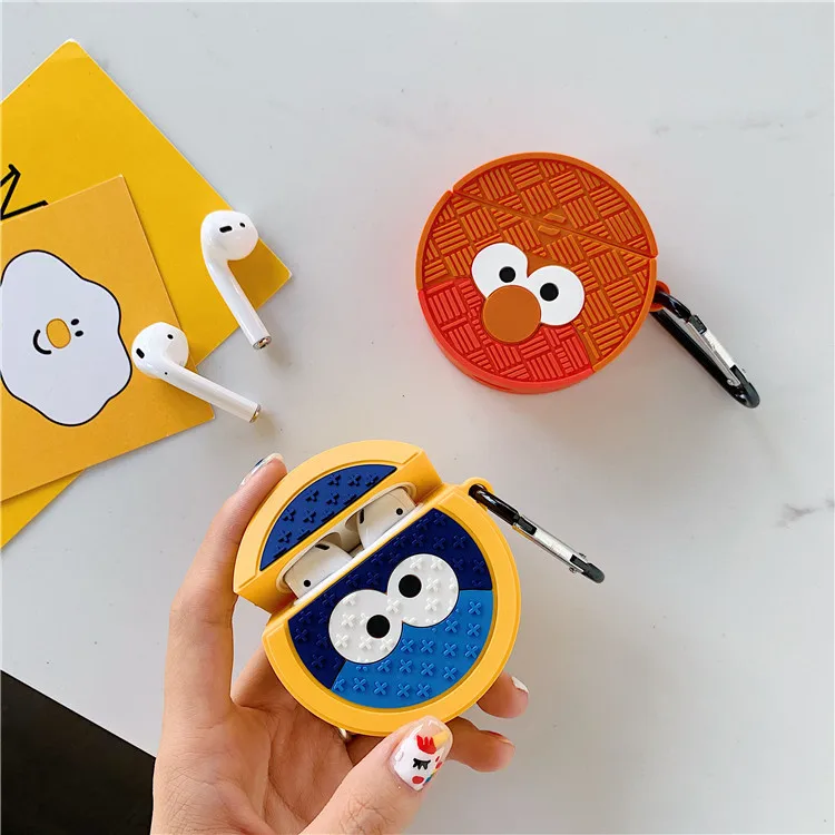 

Earphone Case For Airpods 2 Case Cute Sesame Street Headphone Case Protective Cover Accessories for Apple Air pods Charging Box