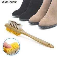 WINRUOCEN 1 шт. Новая 2 сторона щетка для чистки резиновый ластик для замши нубук ботинок Пластиковая форма ботинок резиновый очиститель ботинок