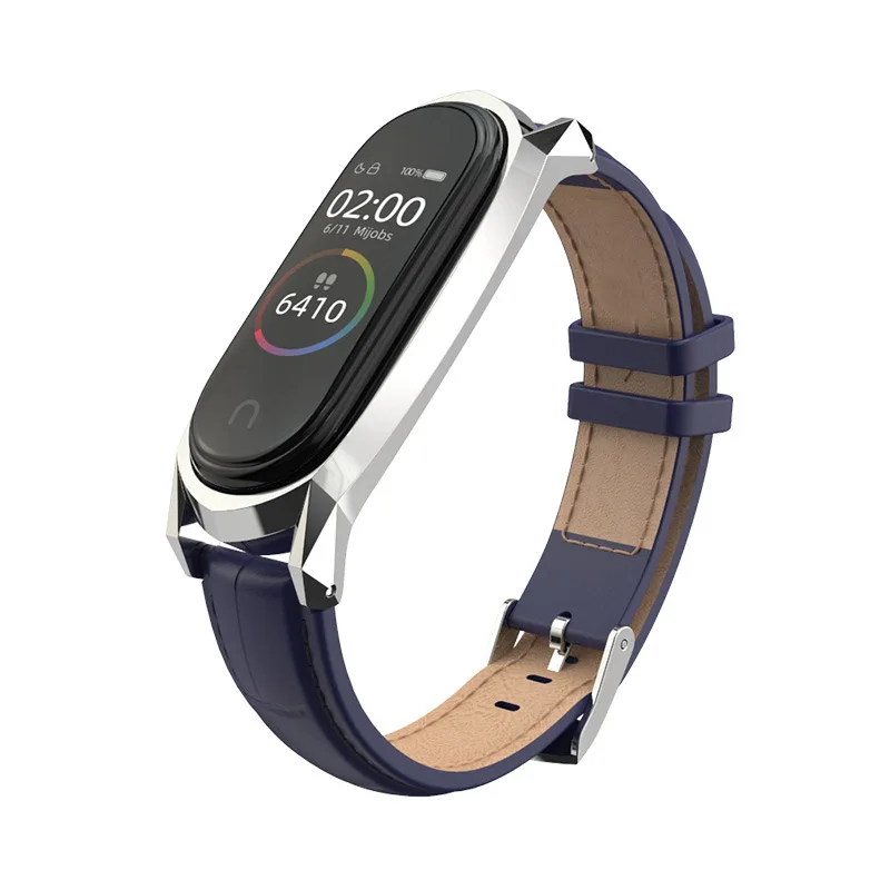 Кожаный ремешок для часов M3 M4 Smarch смарт браслет Xiaomi Mi Band 3 4 спортивный