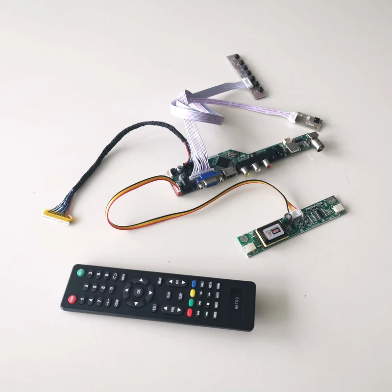 Для M156B1-L01/L02 HDMI VGA USB AV RF LVDS 2CCFL 30Pin клавиатура+ пульт дистанционного управления+ инвертор T. V56 привод плата для карты ЖК-панель монитор DIY kit