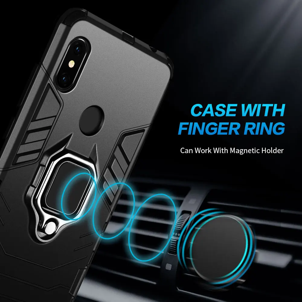Фото Чехол для телефона KISSCASE для Xiaomi 8, армированный чехол из поликарбоната и ТПУ 2-в-1, магнитный автомобильный держатель, задний корпус для Redmi Note 6pro, 8pro, note5, 4x, k20 №4
