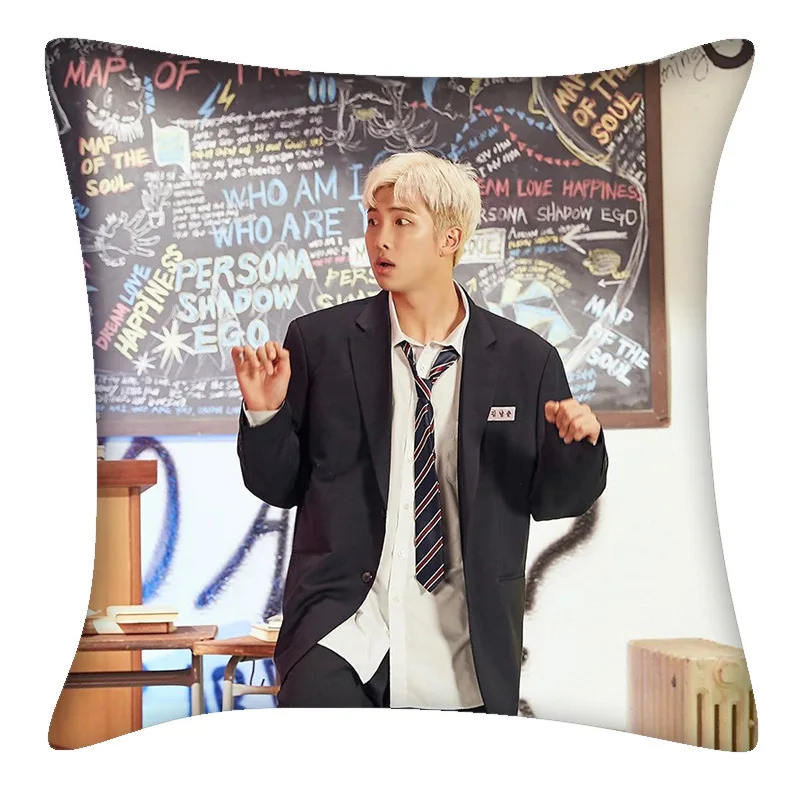 KPOP Подушка Bangtan подушка для мальчиков постельные принадлежности карта душа K-pop Home Bangtan Boys квадратная подушка с одной стороны - Цвет: 10