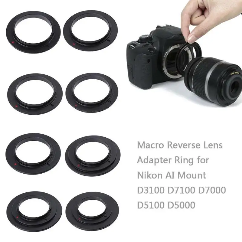Макро Обратный Объектив переходное кольцо для Nikon с ai-креплением D3100 D7100 D7000 D5100