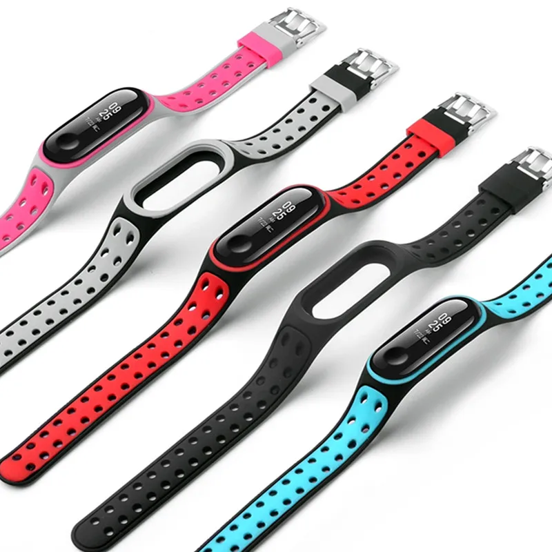 Спортивный mi Band 4 3 ремень двубортный ремешок для Xiaomi mi ban3 4 спортивный силиконовый браслет для Xiaomi mi ban4 3 умный Браслет
