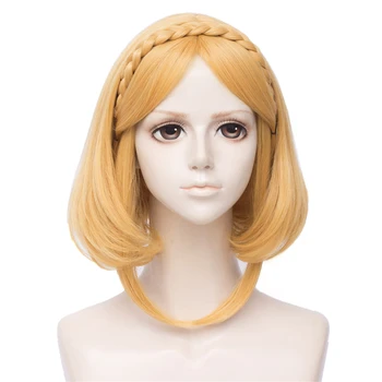

VICWIG Short Hair Princess Cosplay Wig High Temperature Fiber Synthetic for Halloween Straight Hair