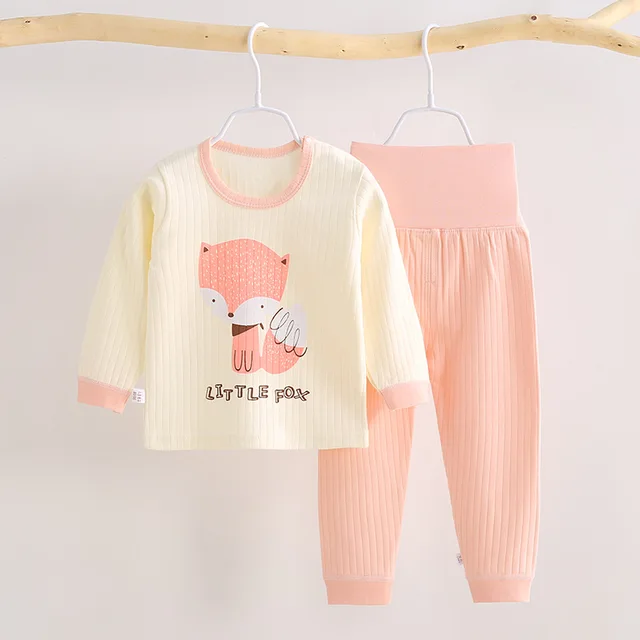 New Baby Cartoon Print Cotton Pajamas Set 12