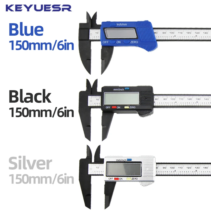 Plastic Digital Caliper Carbon Fiber Metric Electronic Vernier Calipers