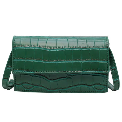 Модные сумки через плечо из искусственной кожи с каменным узором для женщин, маленькая сумка через плечо, женские Мини дорожные сумки - Цвет: green large