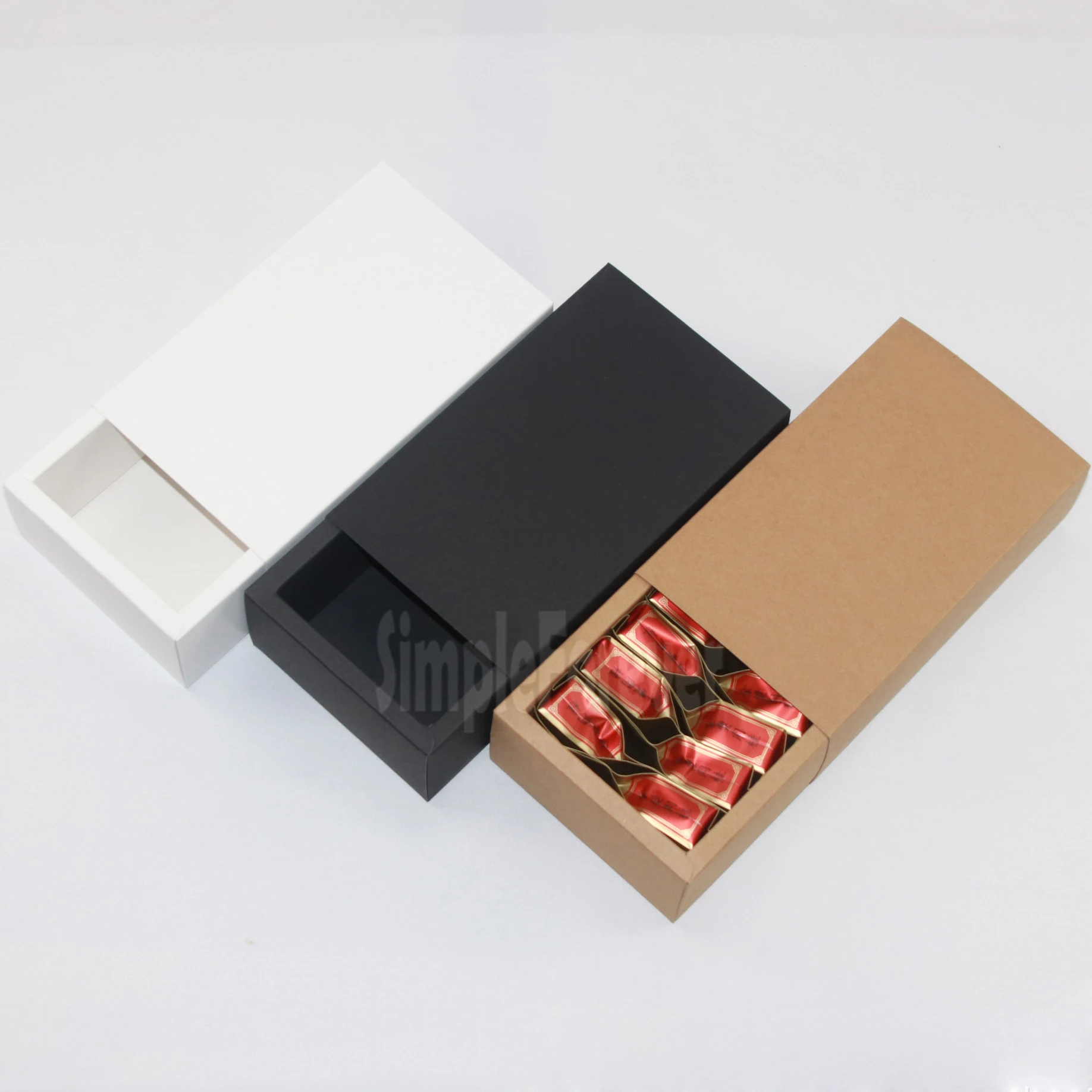 Eco Friendly Kraft Paper Cardboard Drawer Box Socks Underwear Gift Packaging Boxes Different Size