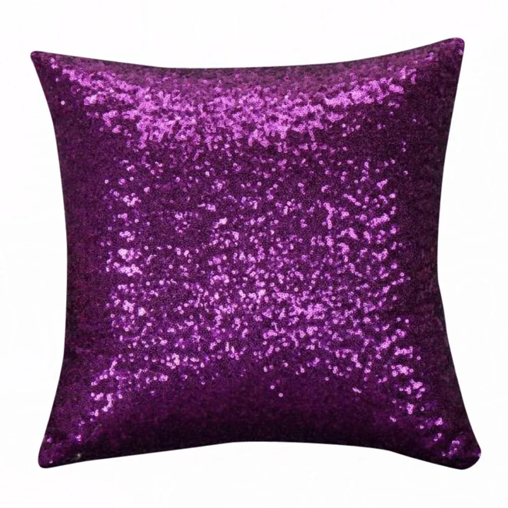 Наволочки однотонный Блестящий Серебряный Блестящий наволочки для дивана домашний декор наволочки декоративные - Цвет: Purple