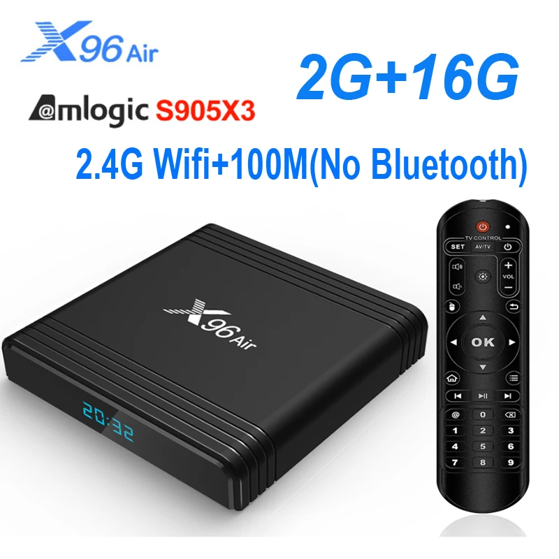 ТВ-приставка X96 Air Amlogic S905X3 mini Android 9,0 4 Гб 64 ГБ 32 ГБ wifi 4K 8K 24 кадров в секунду Netflix X96Air 2 Гб 16 Гб телеприставка - Цвет: 2GB 16GB
