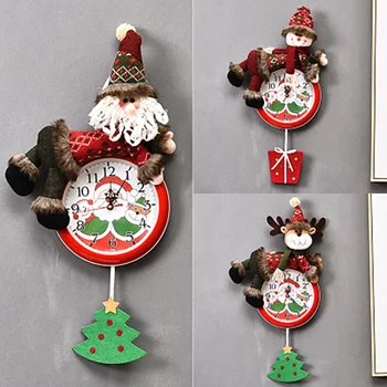 

Creative new Christmas wall clock Santa Claus Christmas Wall clock pendant Christmas decoration can be customized часы настенные