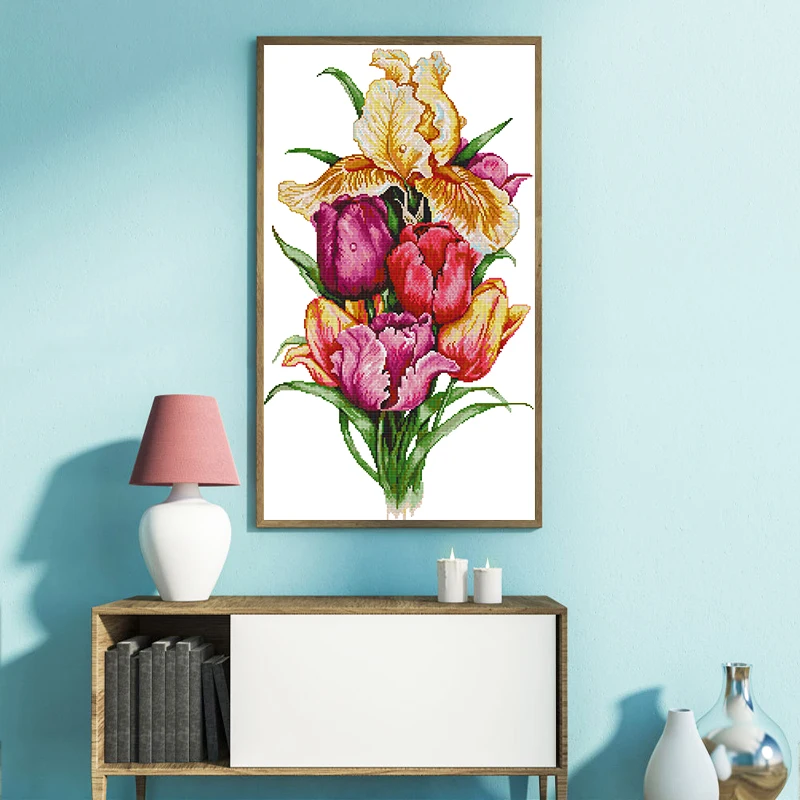 Joy Sunday Gladiolus цветы вышивка крестиком узоры холст 11CT 14CT Счетный Набор для вышивки крестиком для вышивки DMC DIY рукоделие