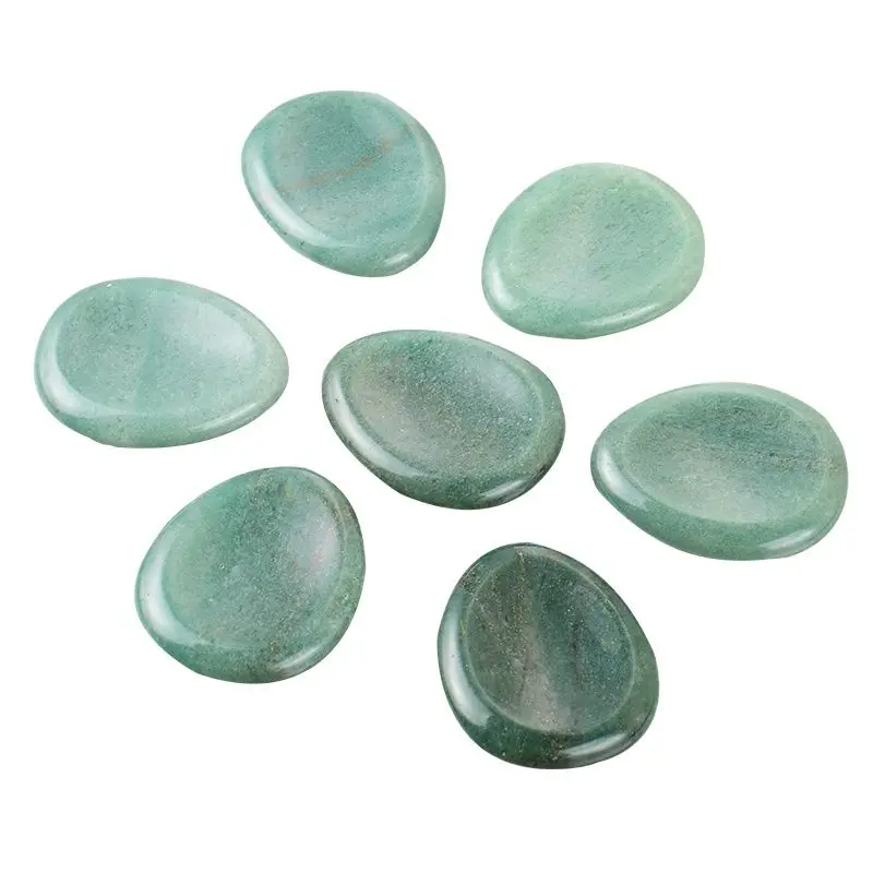 Jade Thumb Worry Stone Eye Neck Care Massager Avventurina Naturale Chakra Palm Stones Meditazione Hot Spa Face Guasha Massage Tool