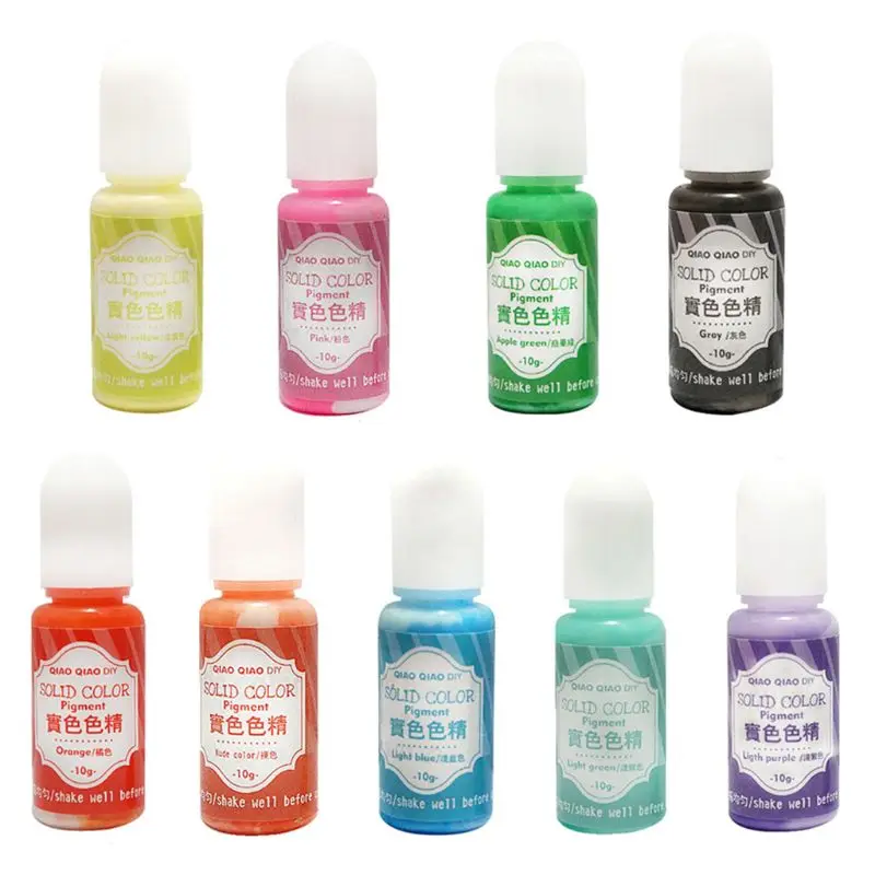 9 Pcs/set Solid Color Resin Dye Epoxy UV Coloring Pigment DIY Handmade Craft Art Set Jewelry Making Filler