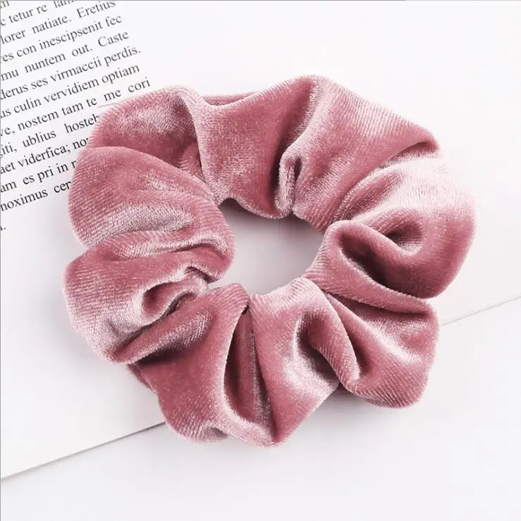 15 Dark Pink 33 цвета, корейские Бархатные резинки для волос, эластичные резинки для волос, одноцветные женские головные уборы для девушек, заколки для волос с конским хвостом, аксессуары для волос - Цвет: 15 Dark Pink