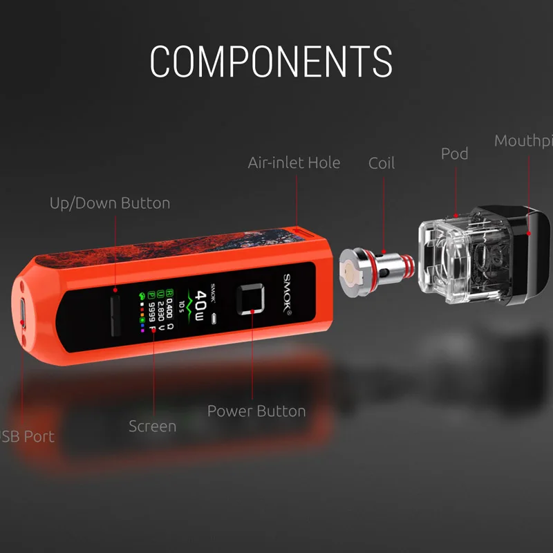 SMOK RPM40 Pod Kit 40 Вт батарея 1500 мАч картридж 4 3 мл об/мин сетчатая катушка 5 Nord