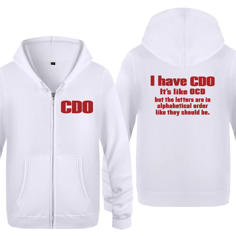 BAY HOT У меня есть CDO это как OCD Новинка креативные толстовки мужские мужские флисовые кардиганы на молнии толстовки с капюшоном - Цвет: BAY HOT